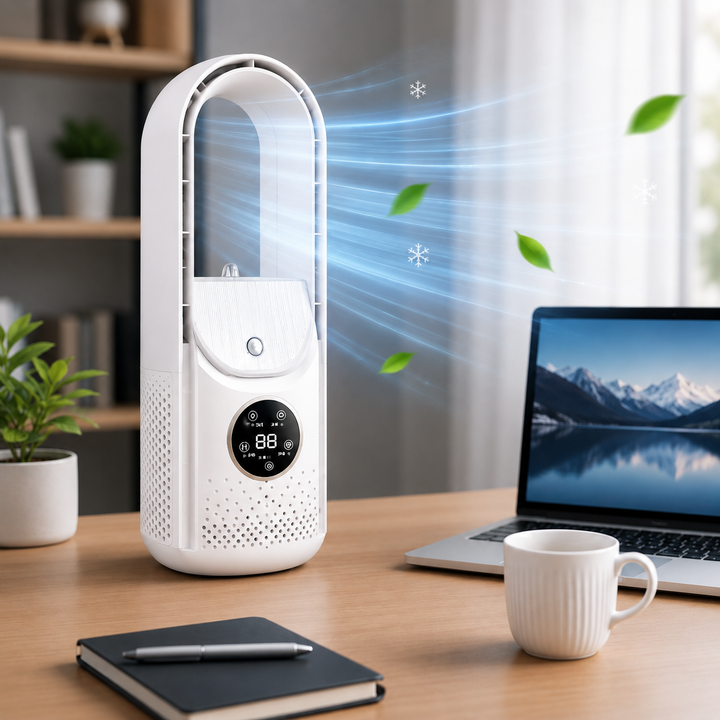 COOLBRIX - Compact Bladeless Portable Air Cooler - Silent Cooling for Home & Office
