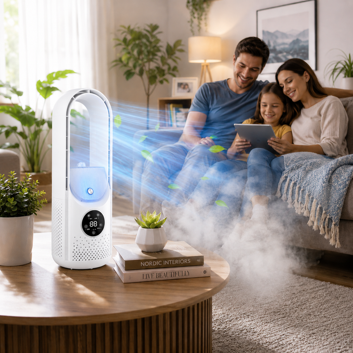 COOLBRIX - Compact Bladeless Portable Air Cooler - Silent Cooling for Home & Office