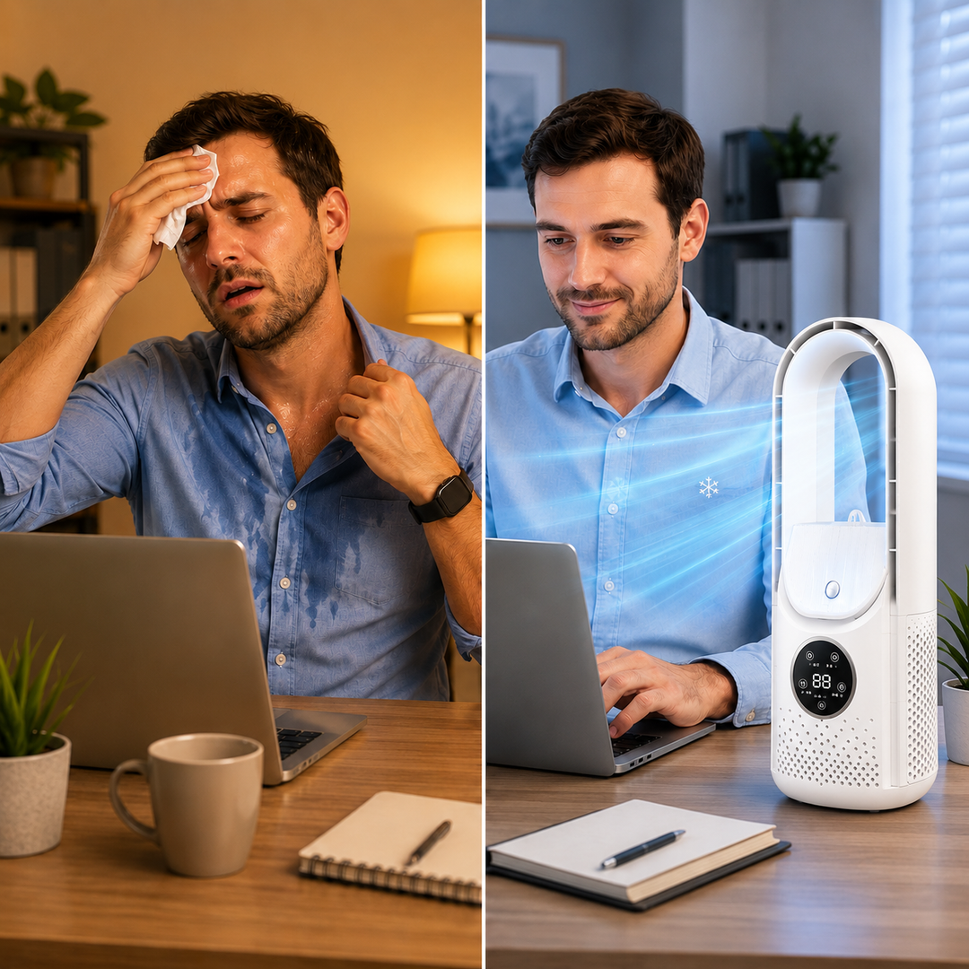 COOLBRIX - Compact Bladeless Portable Air Cooler - Silent Cooling for Home & Office