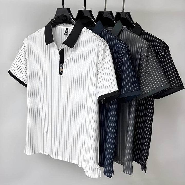 Aldous | Striped Tailored Polo Shirt