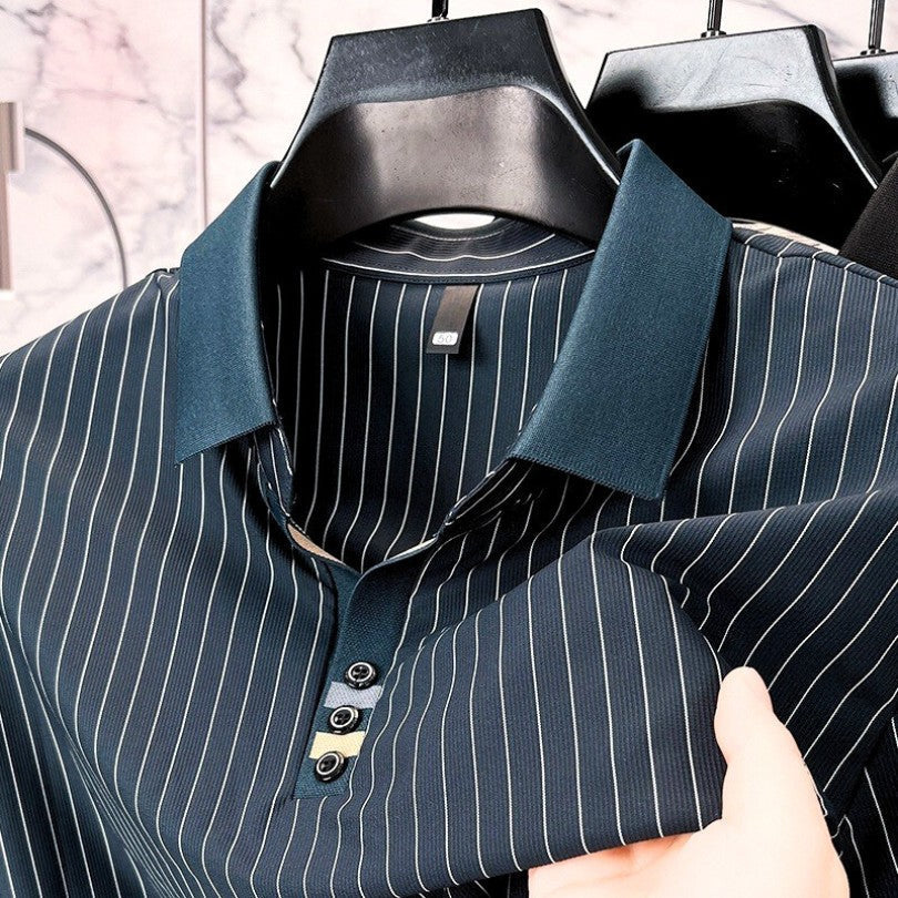 Aldous | Striped Tailored Polo Shirt