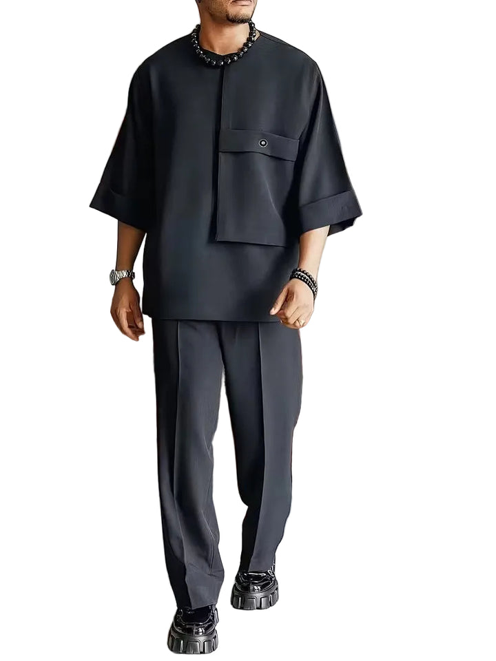 Men's Top and Full-Length Trousers Set