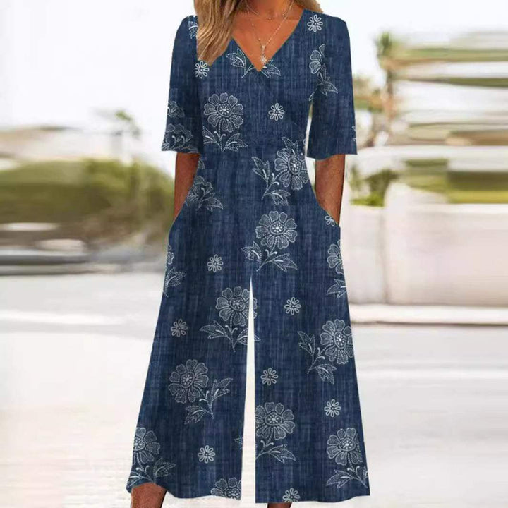 Petra | Printed V-Neck Jumpsuit