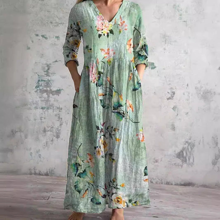 Lana | Floral Tiered V-Neck Maxi Dress