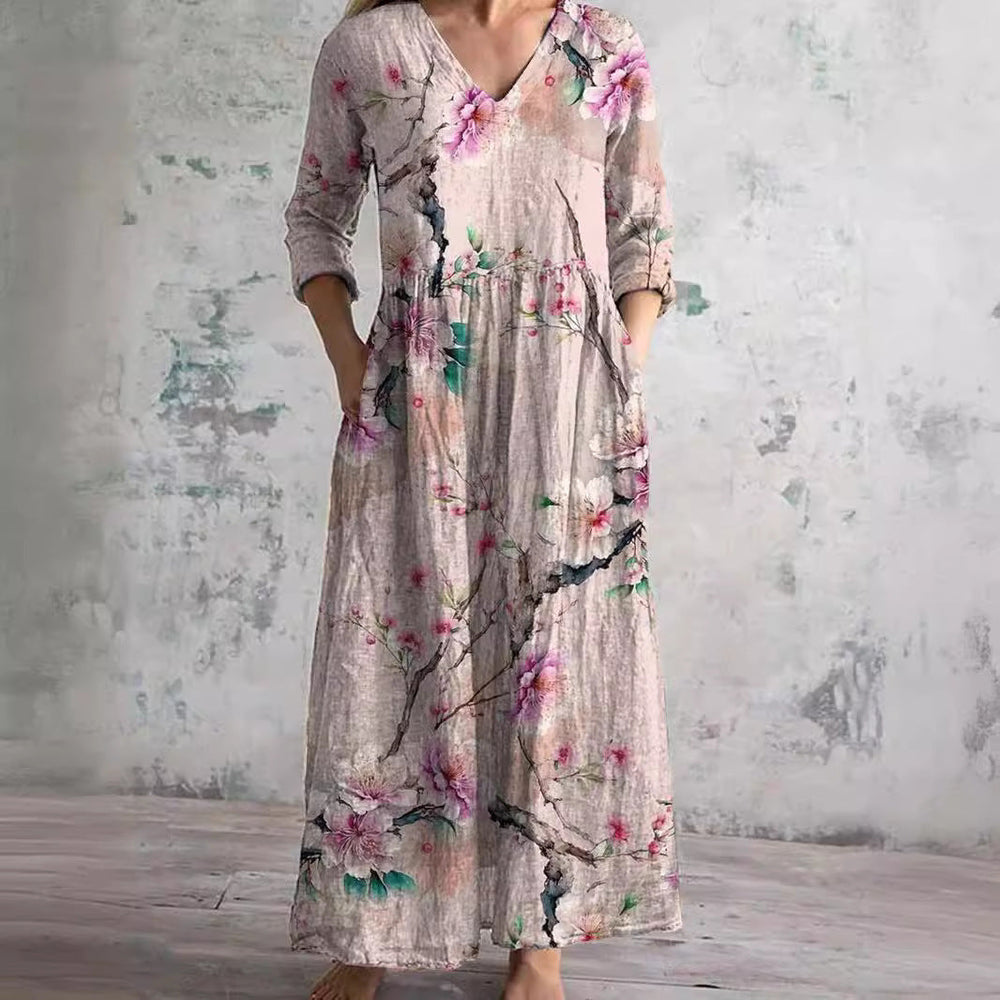 Lana | Floral Tiered V-Neck Maxi Dress