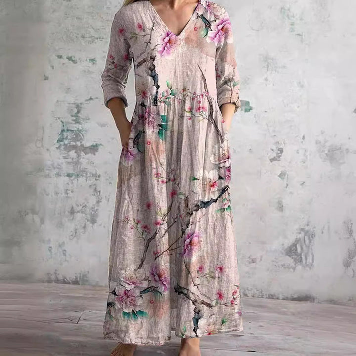Lana | Floral Tiered V-Neck Maxi Dress