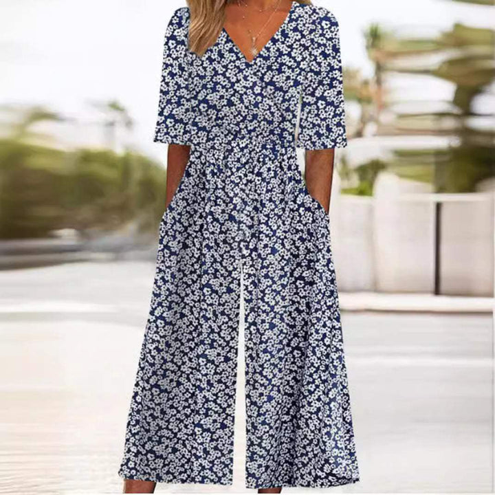 Petra | Printed V-Neck Jumpsuit