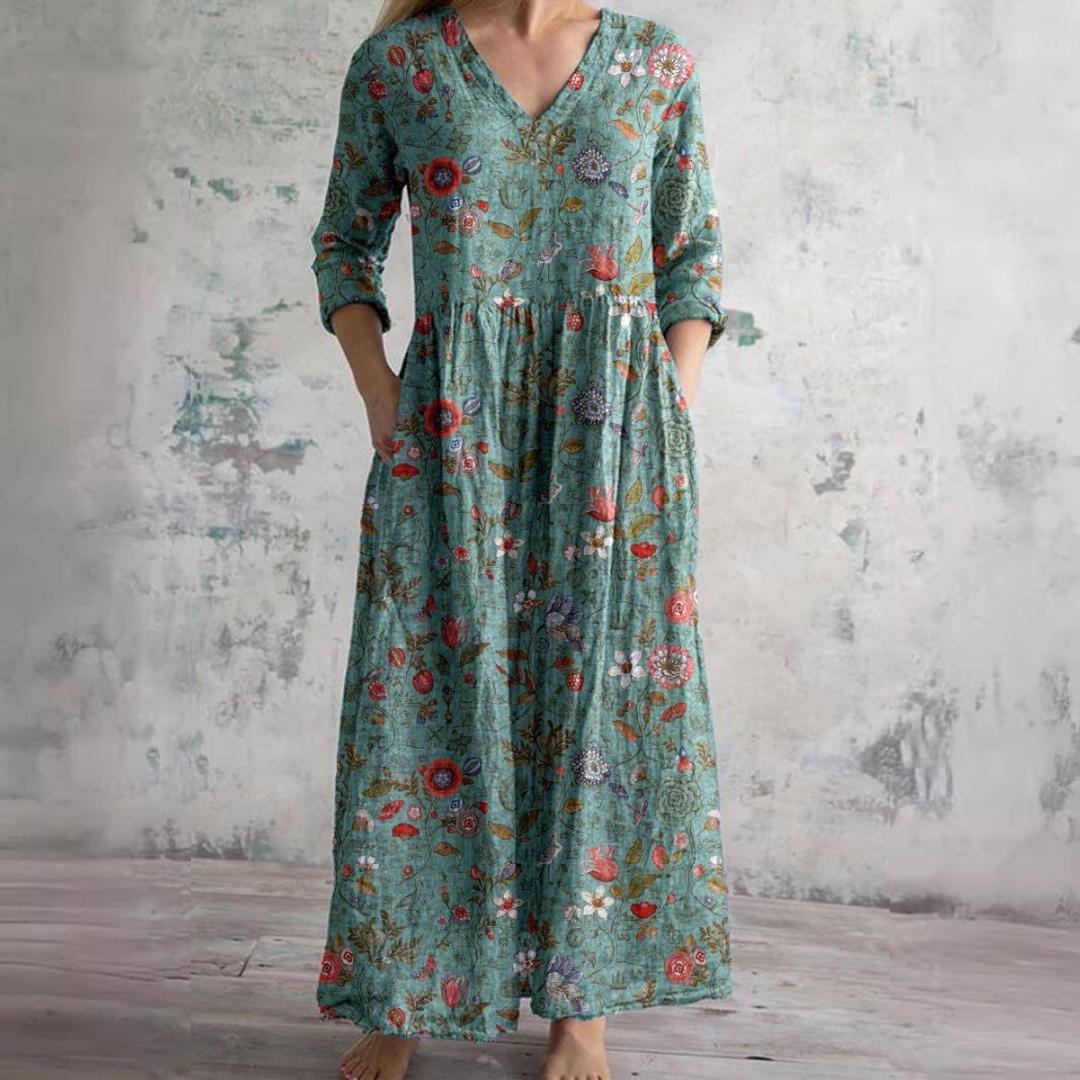 Lana | Floral Tiered V-Neck Maxi Dress