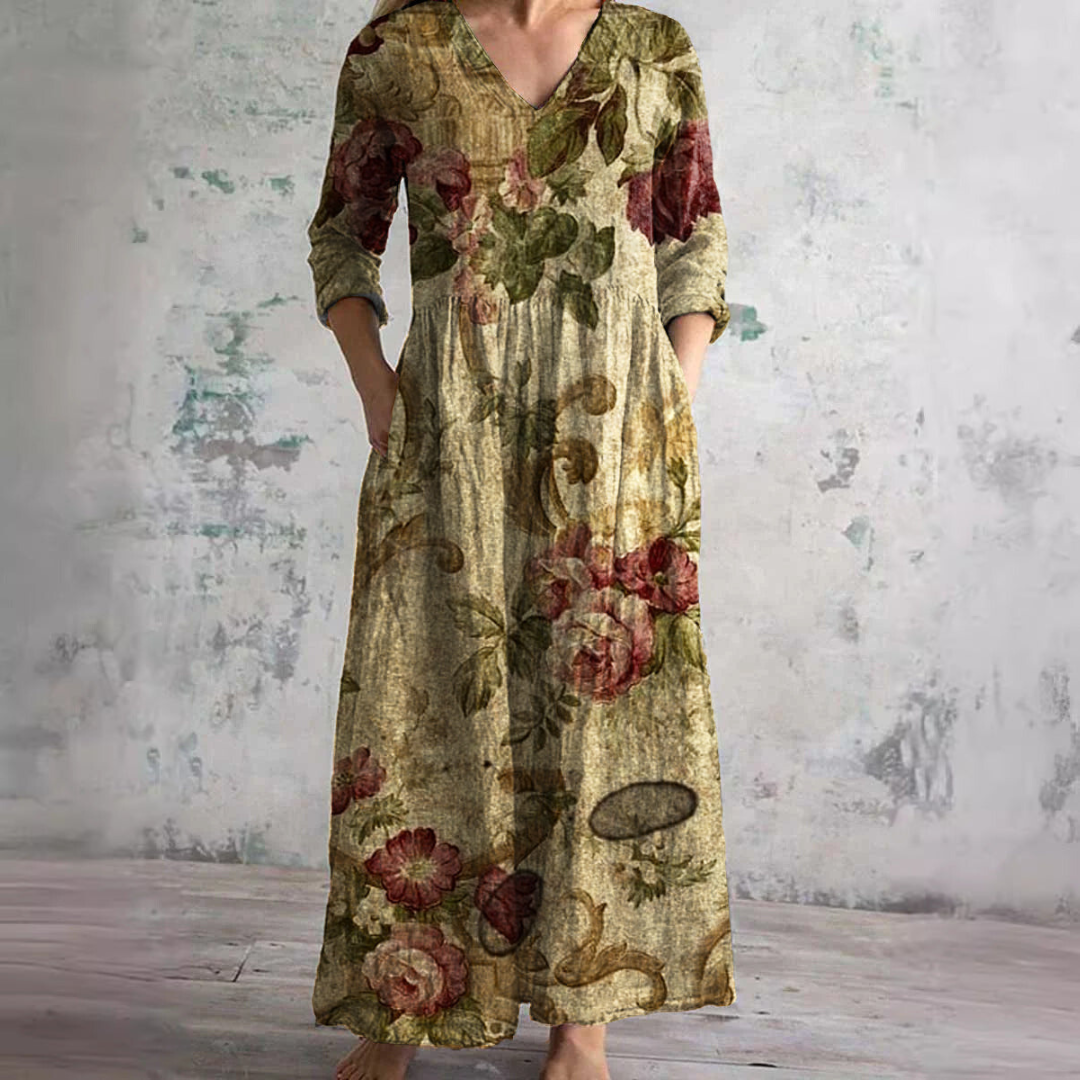 Lana | Floral Tiered V-Neck Maxi Dress
