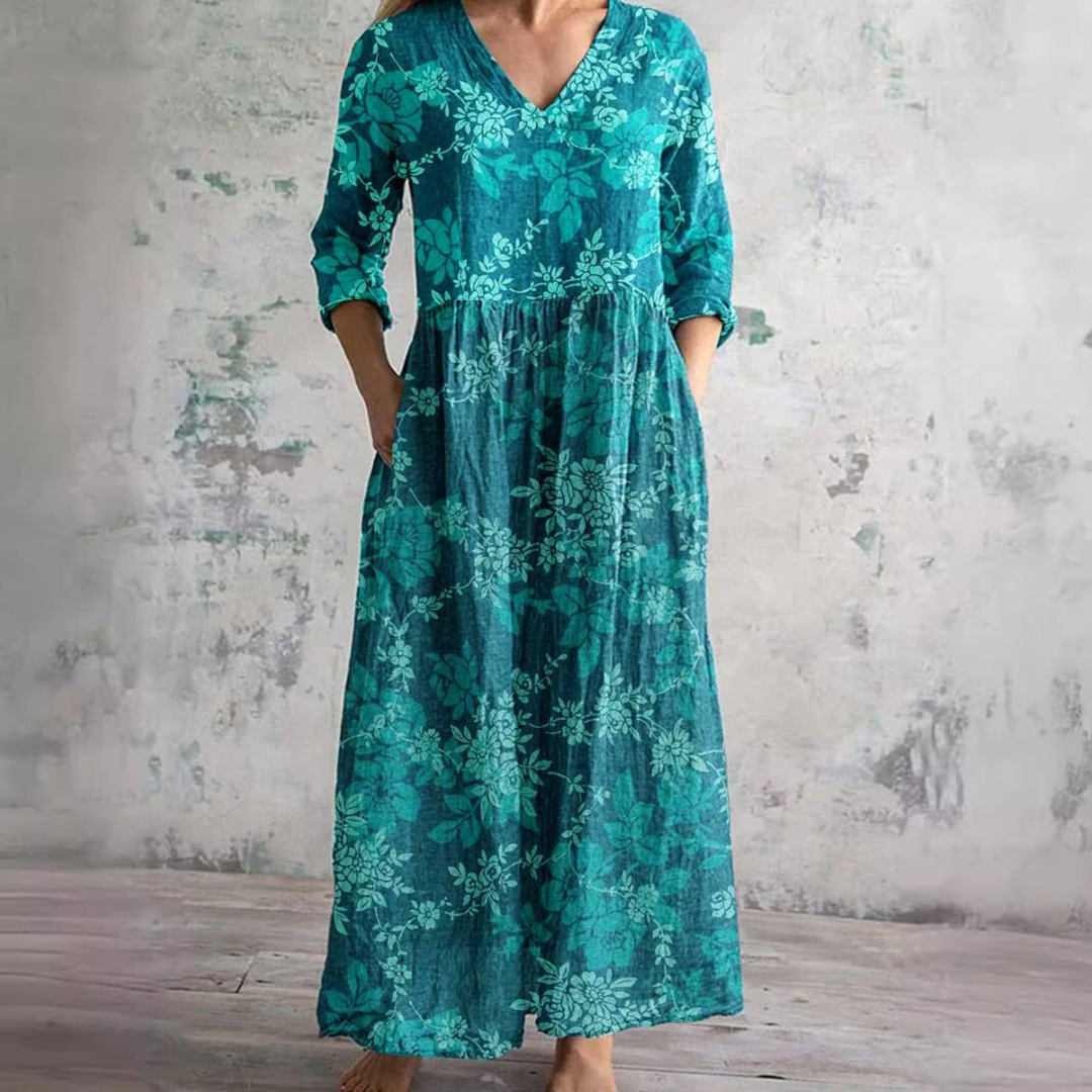 Lana | Floral Tiered V-Neck Maxi Dress