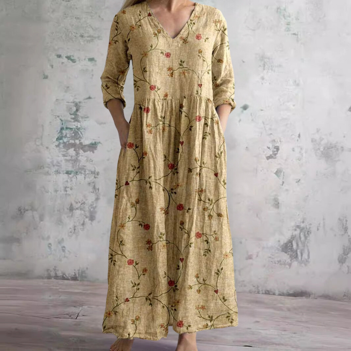 Lana | Floral Tiered V-Neck Maxi Dress