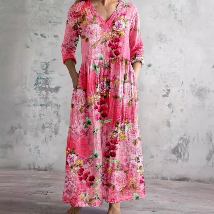 Lana | Floral Tiered V-Neck Maxi Dress