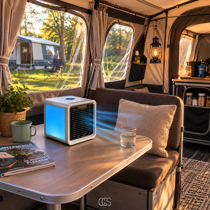 OCS - Portable Air Cooler with Humidifier - Wireless Mini Air Conditioner with LED Lighting & USB