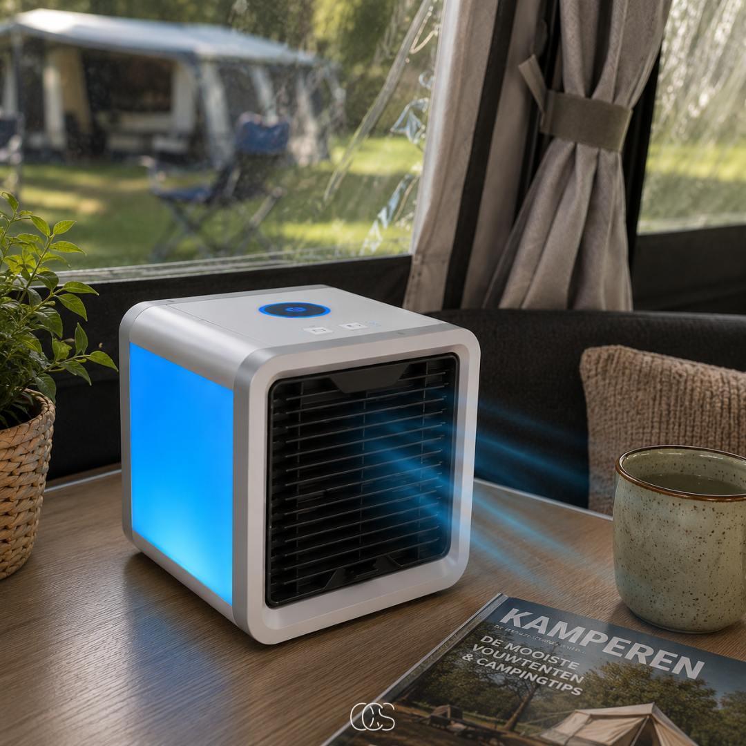 OCS - Portable Air Cooler with Humidifier - Wireless Mini Air Conditioner with LED Lighting & USB