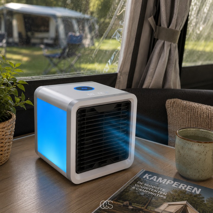 OCS - Portable Air Cooler with Humidifier - Wireless Mini Air Conditioner with LED Lighting & USB