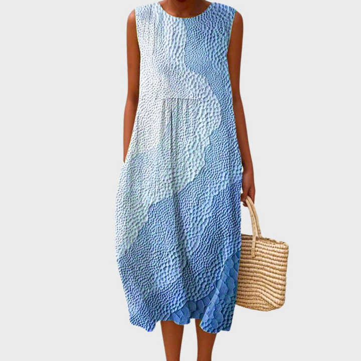 Romy | Checked Tiered Sleeveless Midi Dress