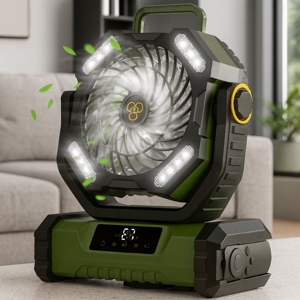 Portable Fan Rechargeable Oscillating Remote Control Camping