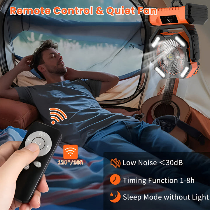 Portable Fan Rechargeable Oscillating Remote Control Camping