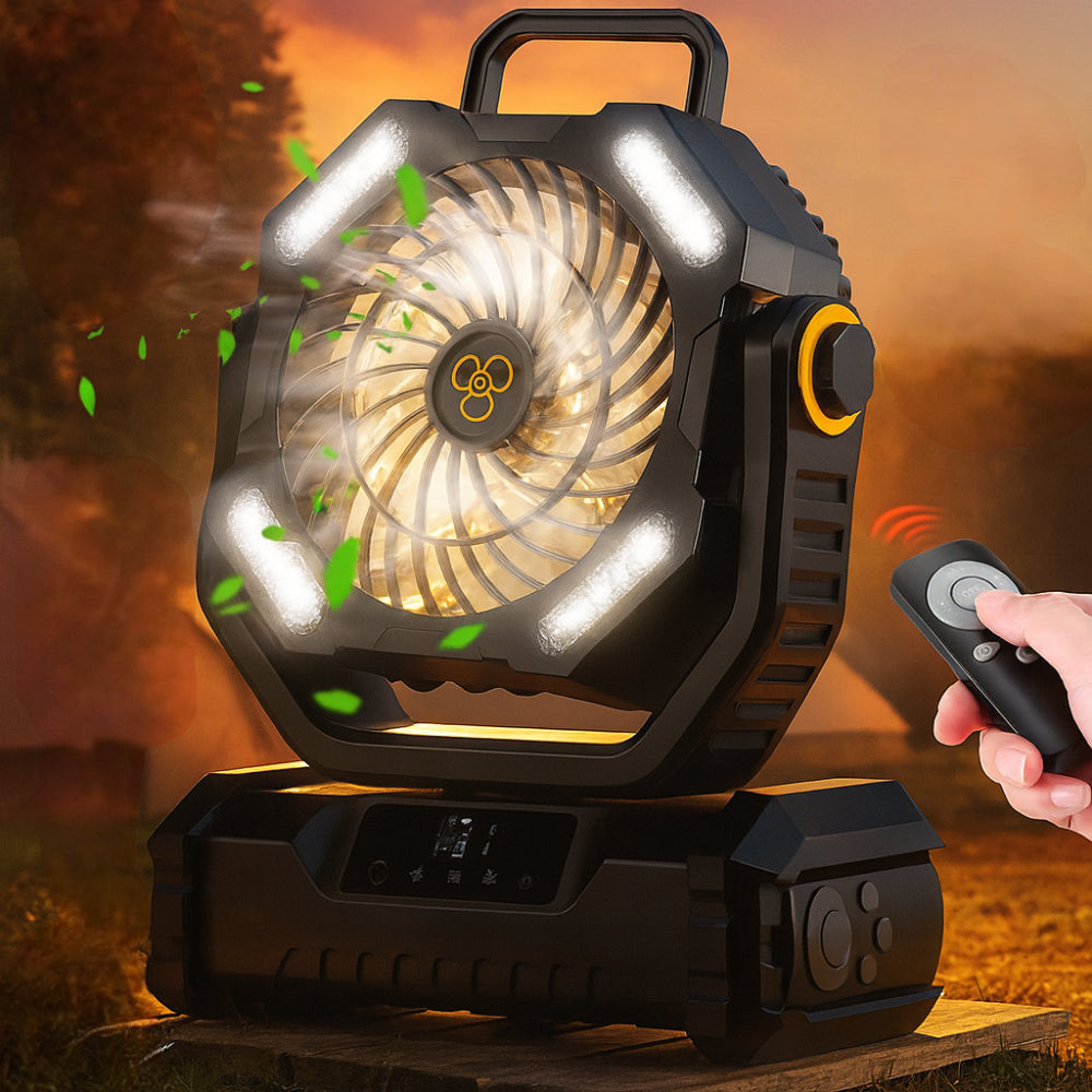 Portable Fan Rechargeable Oscillating Remote Control Camping