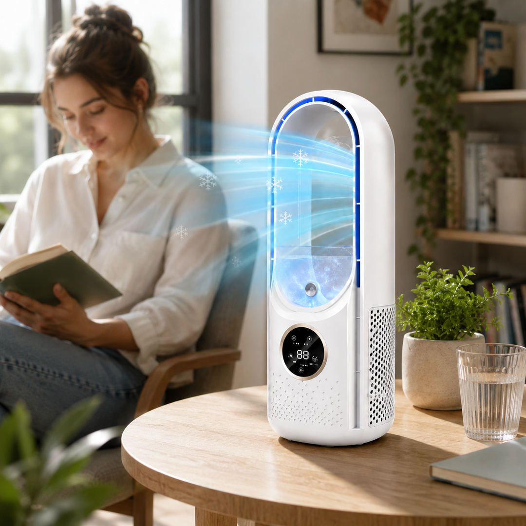 Portable Air Conditioner Mini Bladeless Plastic Cooling Fan