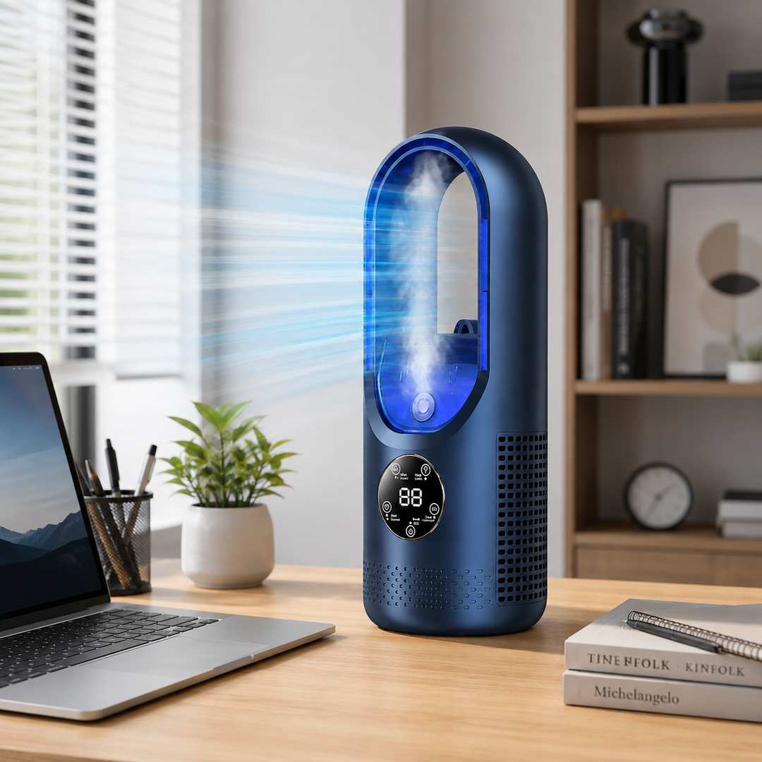 Portable Air Conditioner Mini Bladeless Plastic Cooling Fan