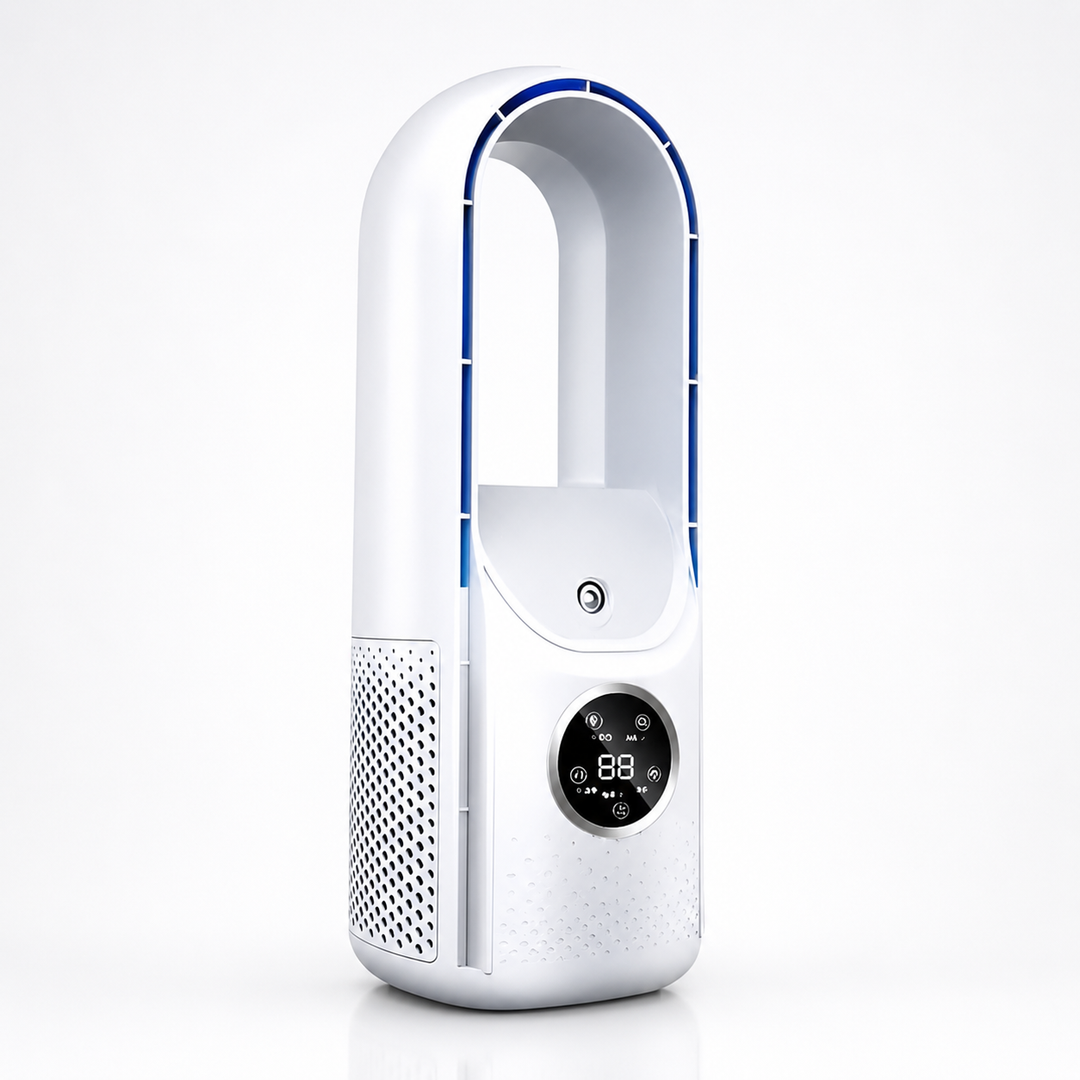 Portable Air Conditioner | Bladeless Tower Fan with Sleep Mode & 24-Hour Timer | Quiet Cooling Fan for Bedroom & Office