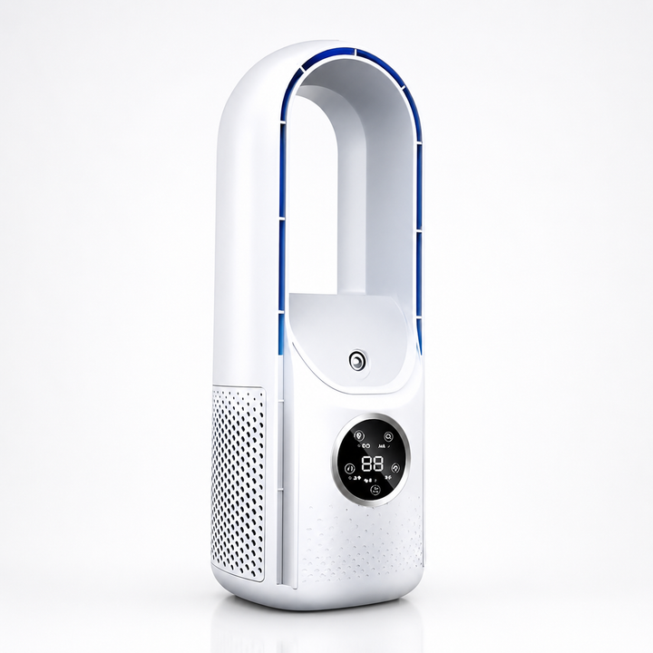 Portable Air Conditioner | Bladeless Tower Fan with Sleep Mode & 24-Hour Timer | Quiet Cooling Fan for Bedroom & Office