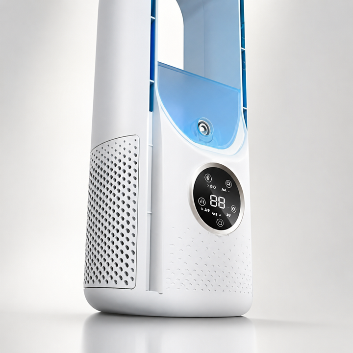 Portable Air Conditioner | Bladeless Tower Fan with Sleep Mode & 24-Hour Timer | Quiet Cooling Fan for Bedroom & Office