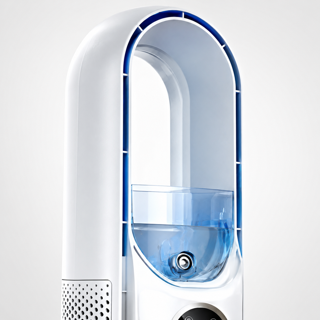 Portable Air Conditioner | Bladeless Tower Fan with Sleep Mode & 24-Hour Timer | Quiet Cooling Fan for Bedroom & Office