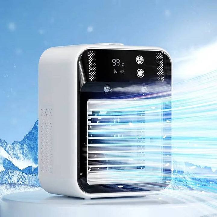 Portable Misting Air Cooler Rechargeable Fan 3 Speed Digital Display
