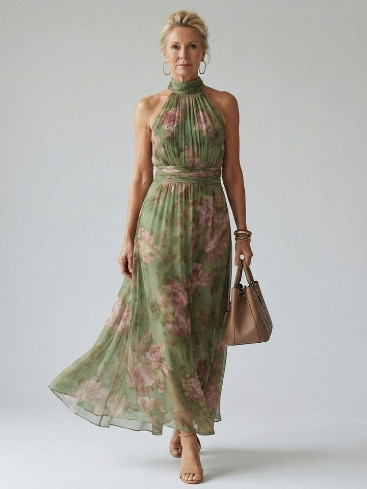 Isla | Floral Halter Midi Dress