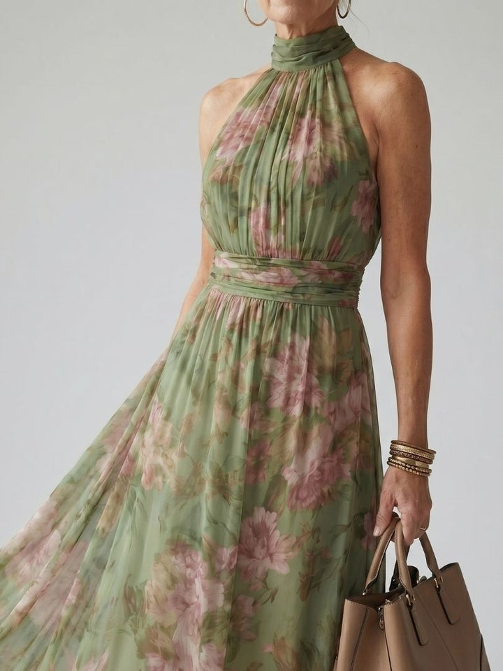 Isla | Floral Halter Midi Dress