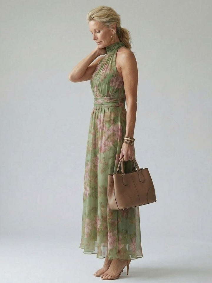 Isla | Floral Halter Midi Dress