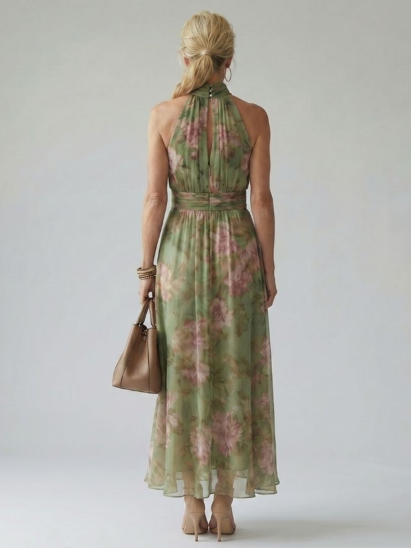 Isla | Floral Halter Midi Dress