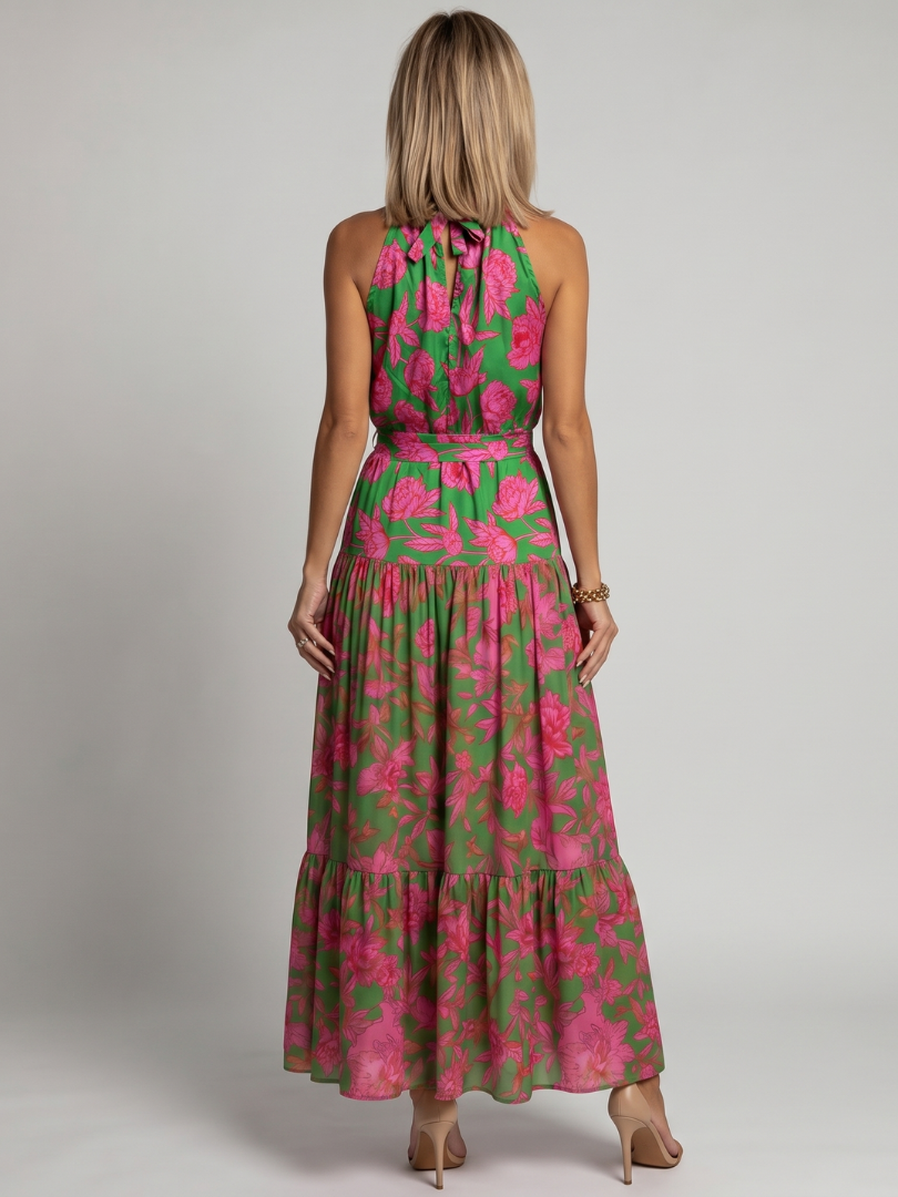 Phaedra | Tiered Halter Midi Dress