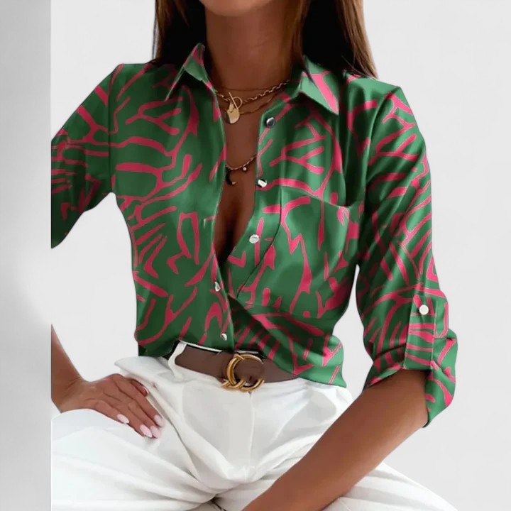 Leonie | Printed Collared Blouse