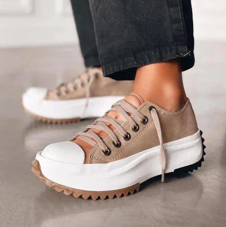 Elisa Women's Platform Sneakers Lace-Up Chunky Sole Low Top Casual Sneakers
