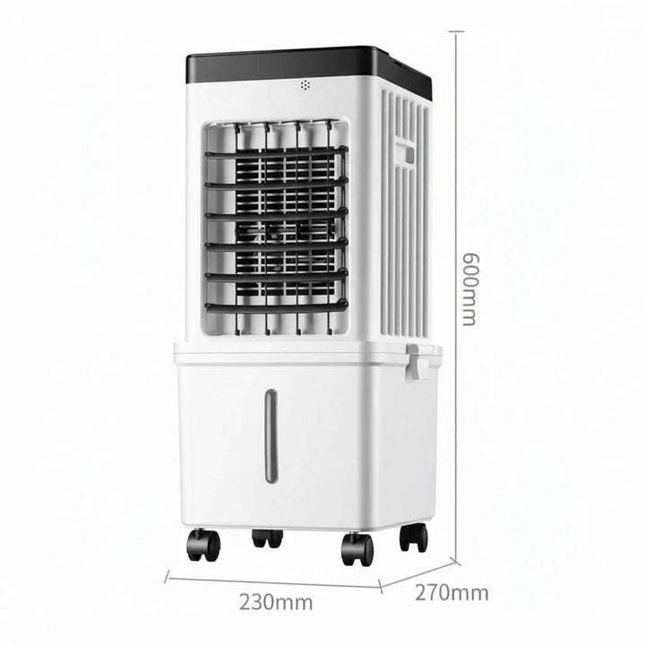 Air Cooler Mobile 3-in-1 Without Exhaust Hose White Bedroom Living Room Fan Humidifier Air Purifier Ice Cubes Cooling | Sansoti