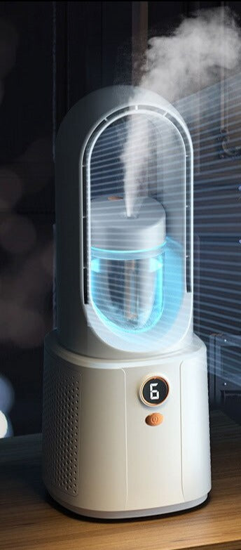 AeroMist Bladeless Fan – Humidifier with Night Light