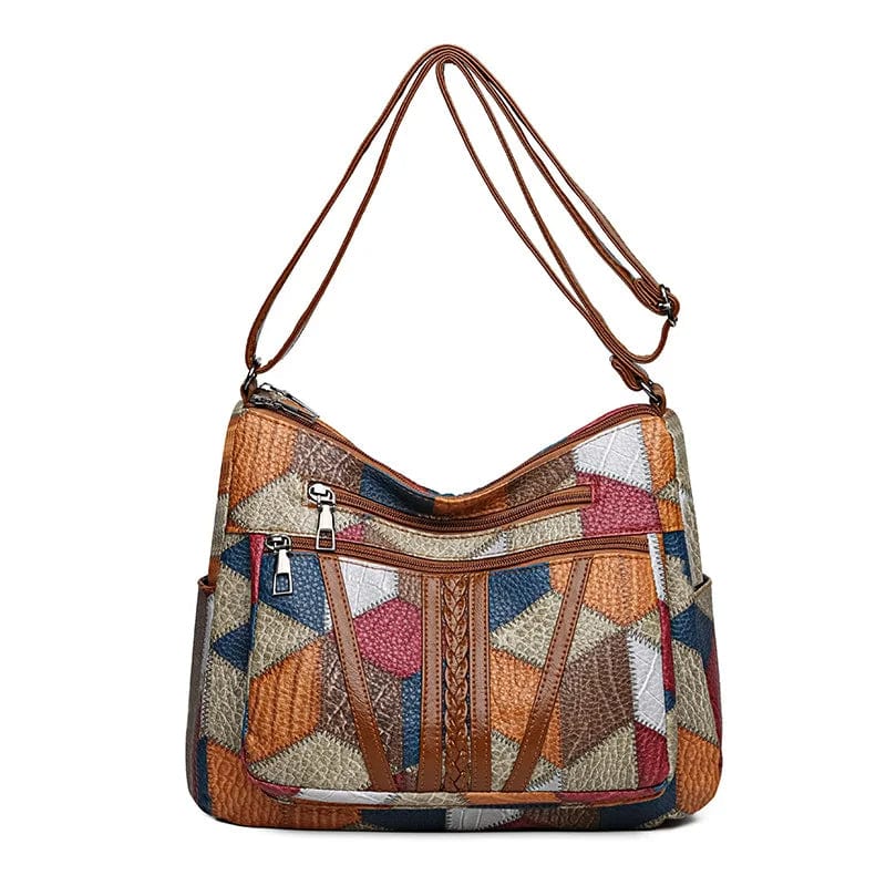 Madeline | Women's Bag Mosaic Patchwork Crossbody Zip Panel Everyday Casual Bag