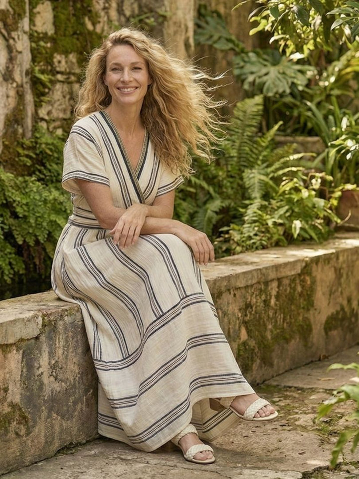 Tamsin | Wrap Short-Sleeve Midi Dress