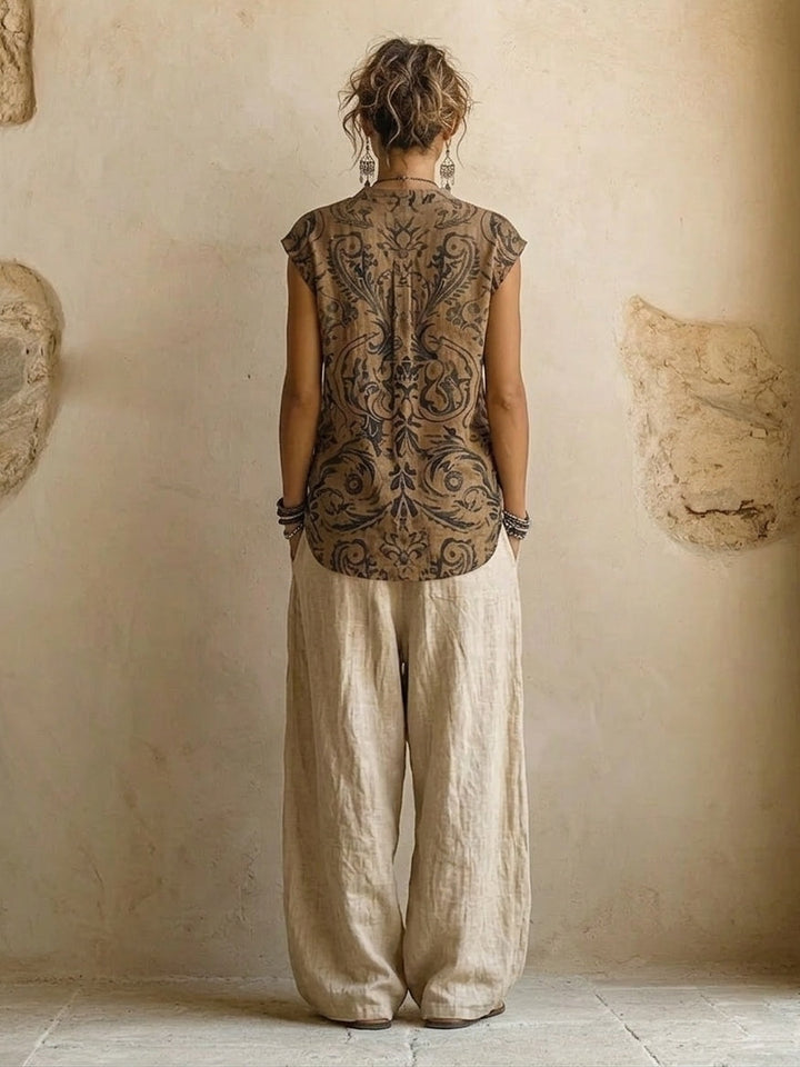 Bianca | Printed Wide-Leg Two-Piece Set