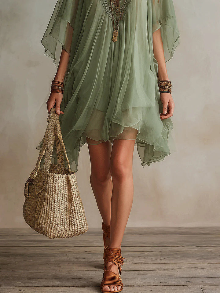 Tinka | Tiered V-Neck Mini Dress