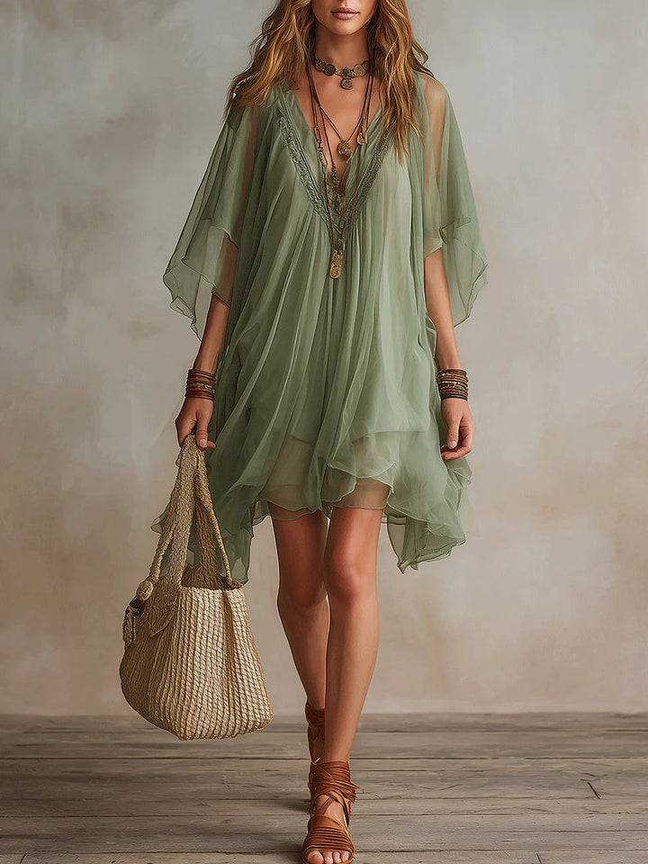 Tinka | Tiered V-Neck Mini Dress