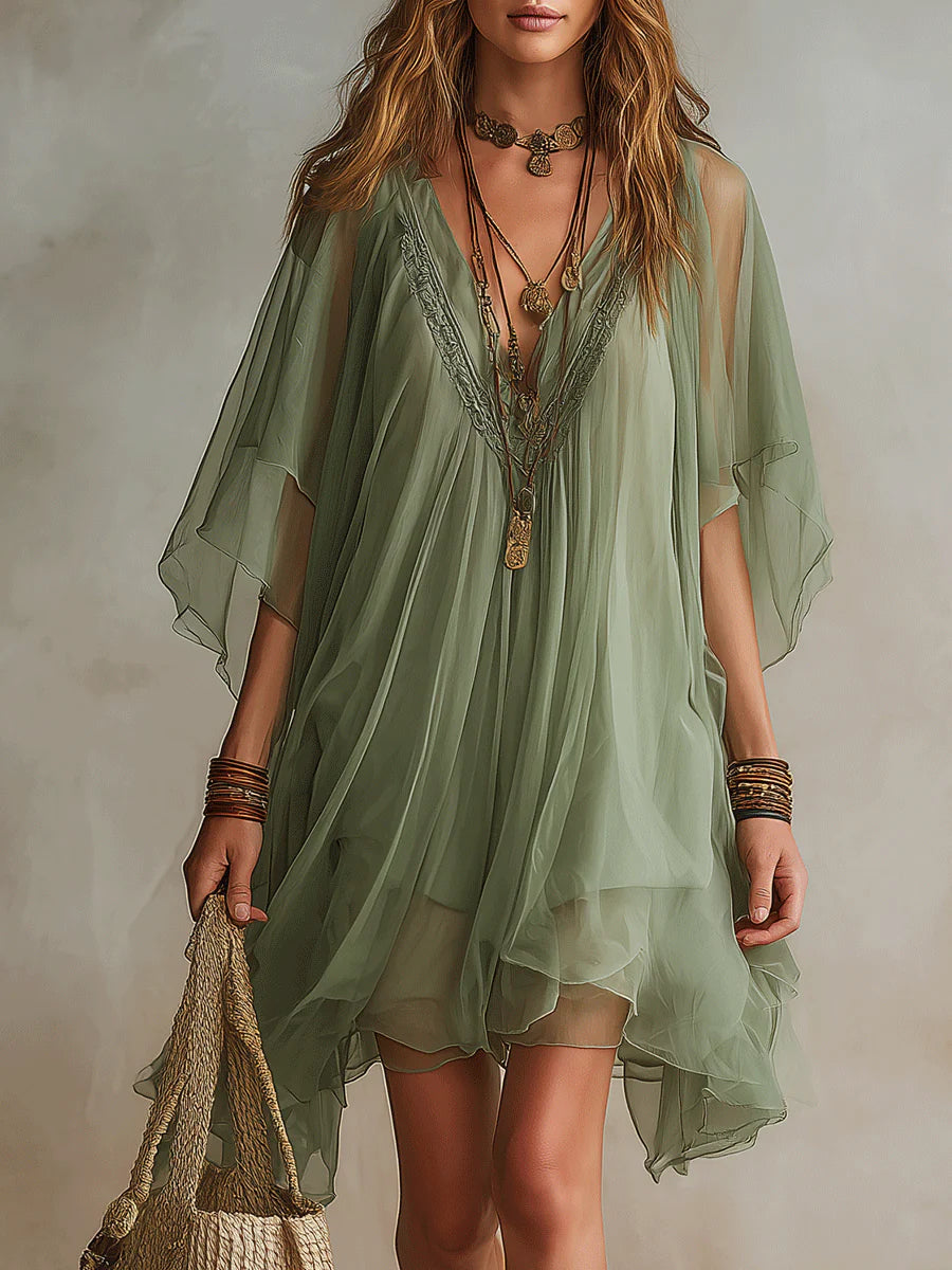 Tinka | Tiered V-Neck Mini Dress
