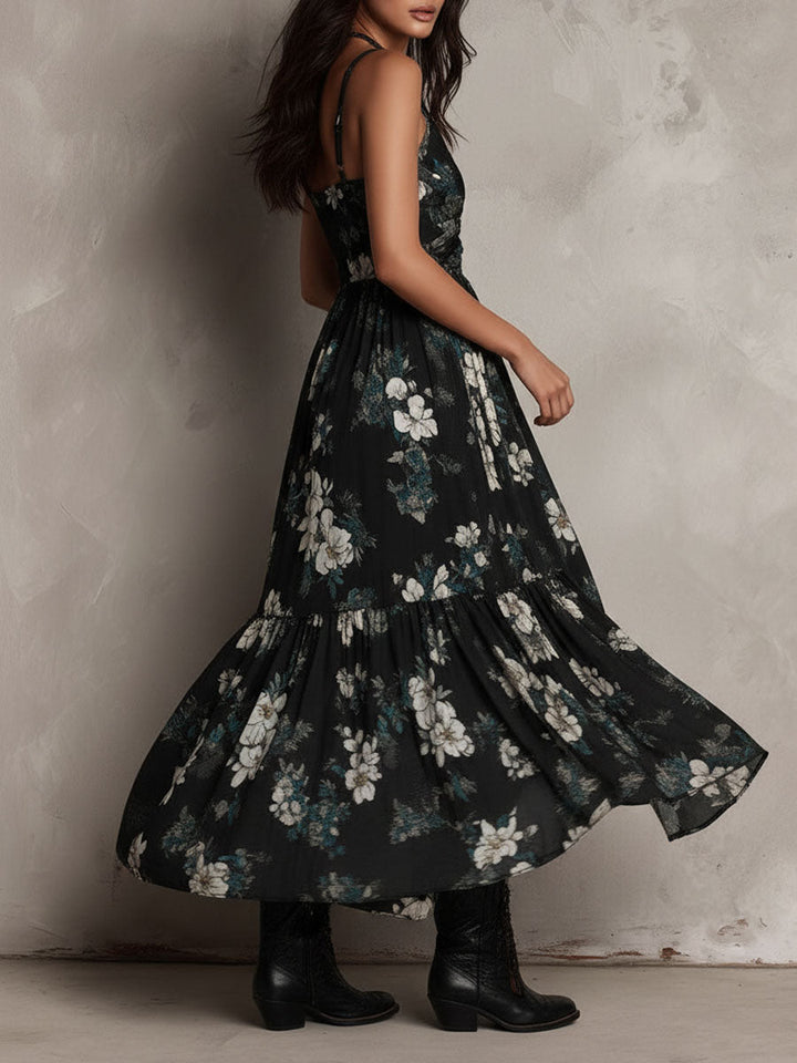 Elsa | Floral Tiered V-Neck Maxi Dress