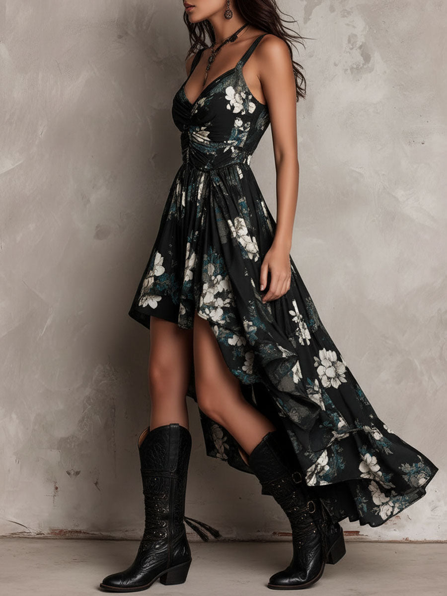 Elsa | Floral Tiered V-Neck Maxi Dress