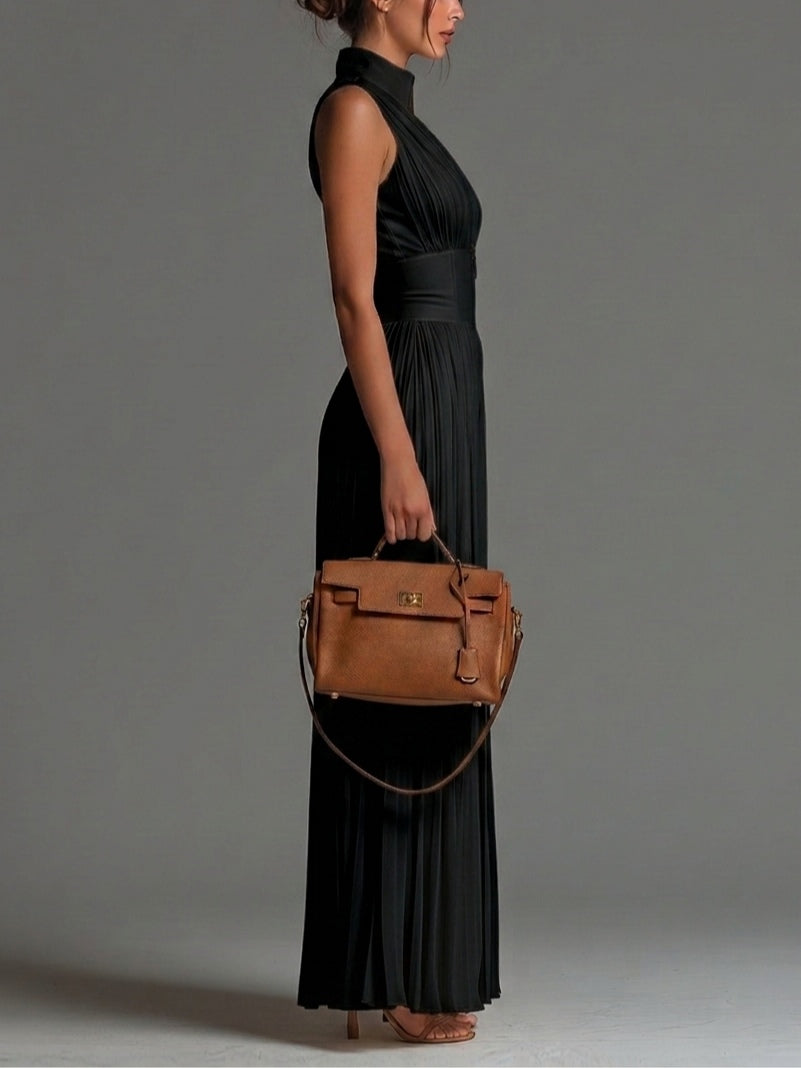 Indira | Pleated V-Neck Jumpsuit