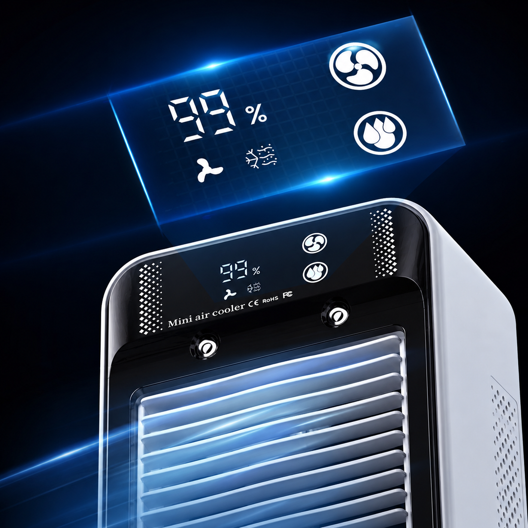 Portable Air Cooler Fan USB Air Conditioner with Humidifier & Mist Spray