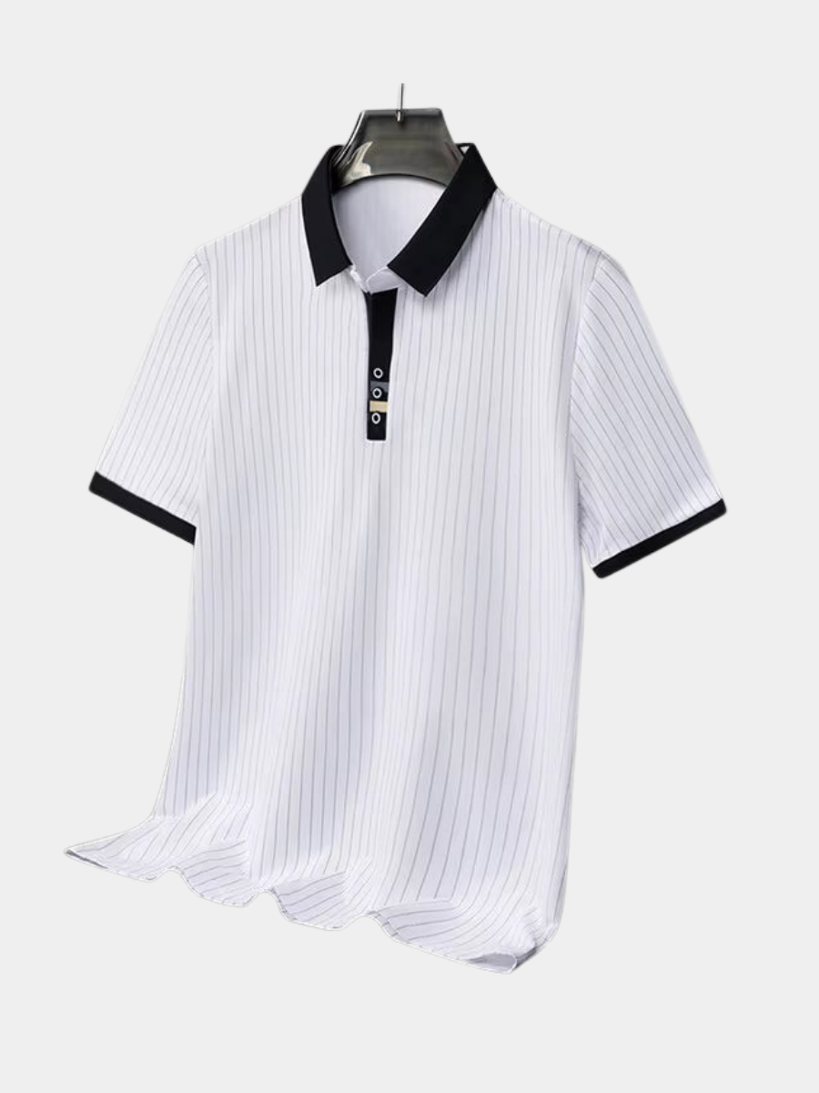 Aldous | Striped Tailored Polo Shirt